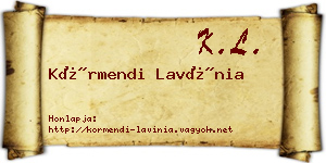 Körmendi Lavínia névjegykártya